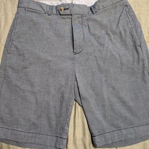 Cremieux blue cotton flat front shorts size 32